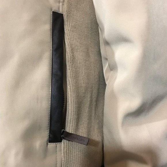 Anne Klein Genuine Raccoon Fur Detachable Collar Vegan Leather Trim Zip Jacket - Picture 14 of 16